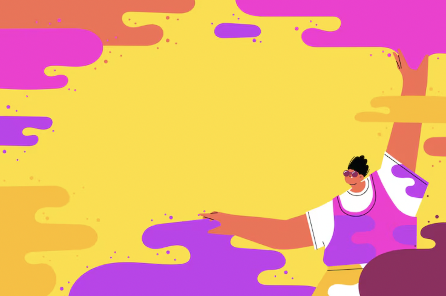 Person reaching into a bright yellow scene